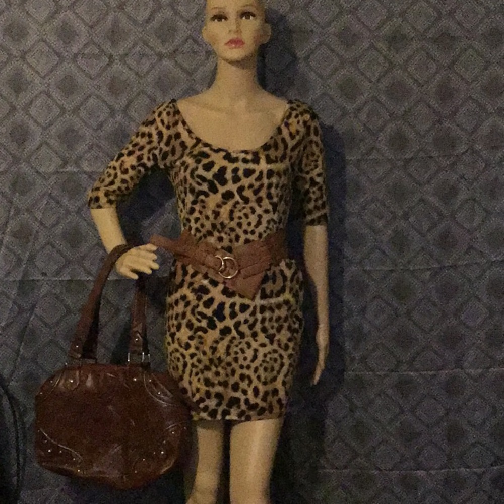 Animal print mini dress.